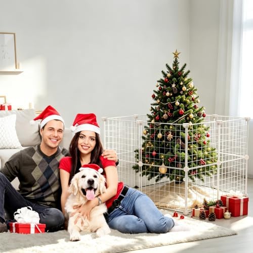 16Pcs 12" Christmas Tree Fence,Christmas Picket Around Tree, White - Image 6