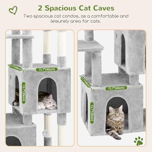 Globlazer Heavy Duty Cat Trees for Big Cats Maine Coon, Cloud Grey - Image 3