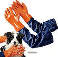 YOFANG 27.2" Long Sleeve Pet Grooming Bathing Gloves Anti-Scratch by YOURSPETSOFYOFANG