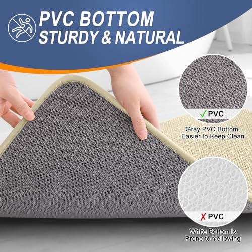 OLANLY Memory Foam Bathroom Runner Rug 44x24, Absorbent Long Bath Mat - Image 4