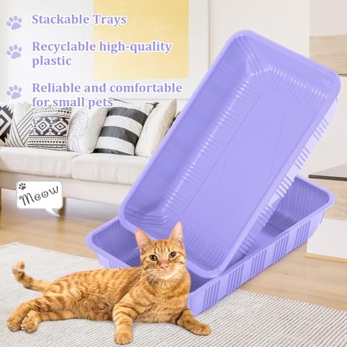 Tessco for you 30 Pack Disposable Litter Boxes for Cats, Light Purple - Image 6