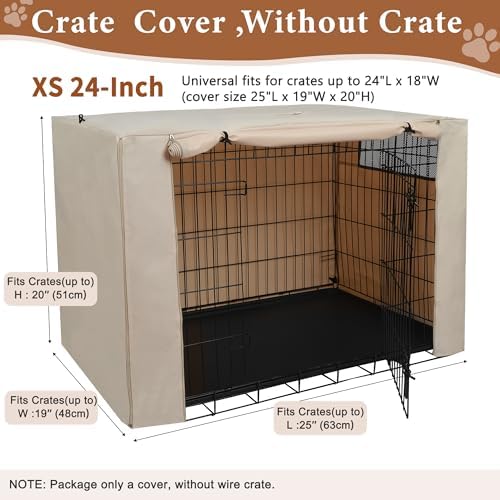 Deblue Dog Crate Cover, 24 Inches Durable Polyester Indoor Kennel Cover - Image 2