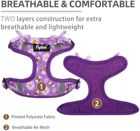 PUPTECK Dog Harness and Leash Set Small Sized, Step in No Pull Adjustable Puppy - Image 2