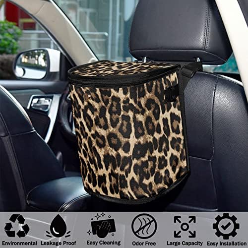 Leopard Print Car Trash Can Car Garbage Bag - Image 5