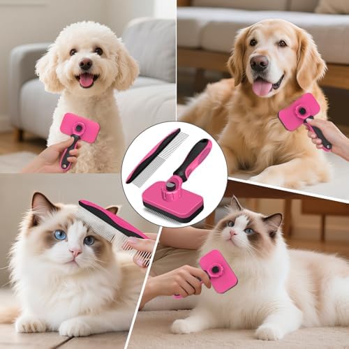 2PCS Self Cleaning Slicker Brush & Dog Comb - Image 6