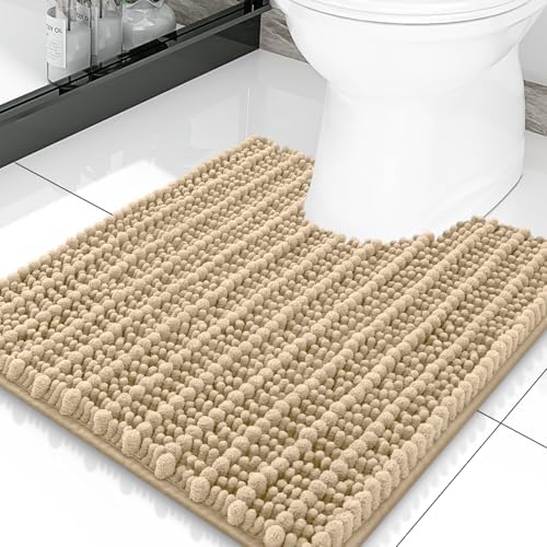 Smiry Bathroom Toilet Rugs U Shaped 20X20, Chenille Bath mats by Smiry