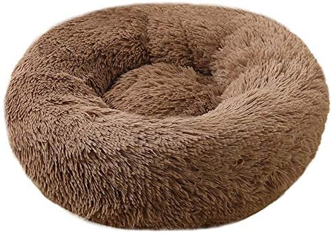Plush Calming Donut Dog Bed for Small to Medium Dogs, 28 Inch Round Pet Bed by BODISEINT