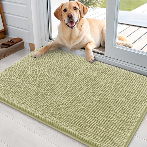 OLANLY Dog Door Mat for Muddy Paws 36x24, Super Absorbent Chenille Mud Mat by OLANLY