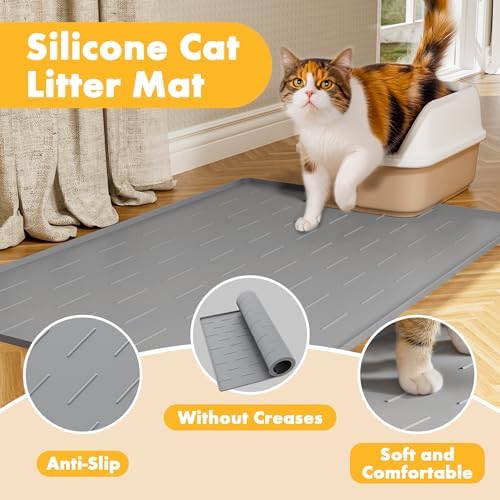 Pieviev Extra Large Silicone Litter Box Mat - Image 4