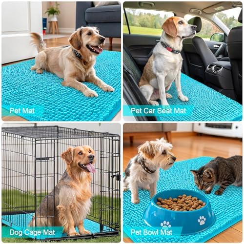 OLANLY Dog Door Mat for Muddy Paws 70x35, Super Absorbent Chenille Mud Mat - Image 7