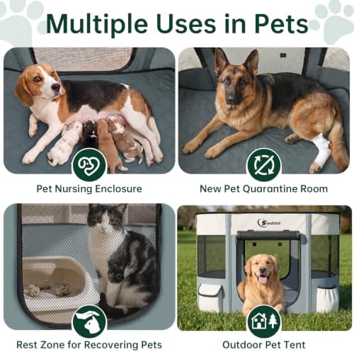 Siedihit 40" Dog Playpen, Cat Puppy Pen, Pet Portable Crate Indoor Outdoor - Image 4
