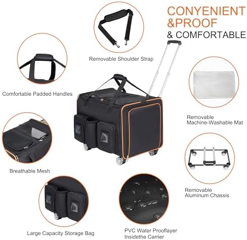 2 in 1 Large Cat Carrier for 2 Cats, Rolling Pet Carrier - Image 4