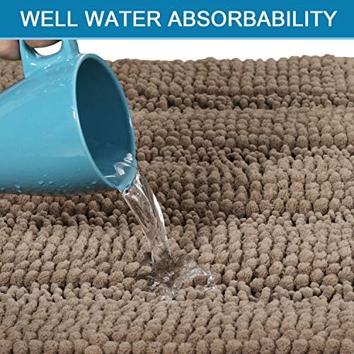 H.VERSAILTEX Bath Rugs for Bathroom Non Slip Bath Mats Extra Thick Chenille - Image 5