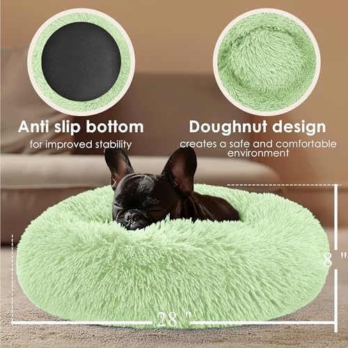 28in Large Dog Bed, Calming Donut Bed - Image 3