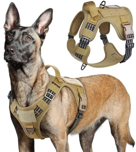 rabbitgoo Tactical Dog Harness for Large, No Pull Military Service Vest by rabbitgoo