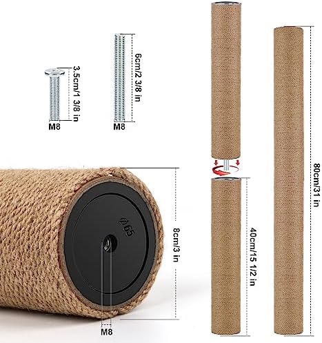 4 PCS M8 Cat Scratching Post Replacement, 15.7 x 3.1 Inches Cat Tree - Image 2