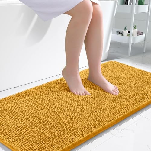 OLANLY Large Bathroom Rugs 50x30, Extra Soft Absorbent Chenille Bath Rugs by OLANLY