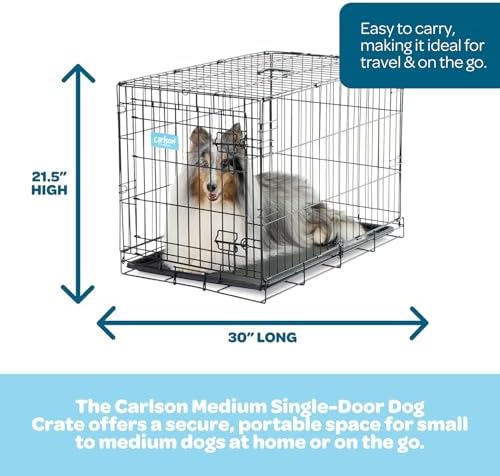 Carlson Pet Products Single Door Metal Dog Crate, Medium 30" Dog Crate - Image 2