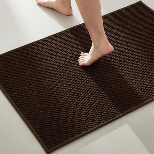 TYUU Bathroom Rugs Non Slip Washable, Super Absorbent Thin Bath Mat Quick Dry by TYUU