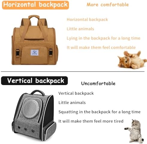 Pet Backpack Carrier for Small Dogs Medium Cats, Breathable and Collapsible - Image 6