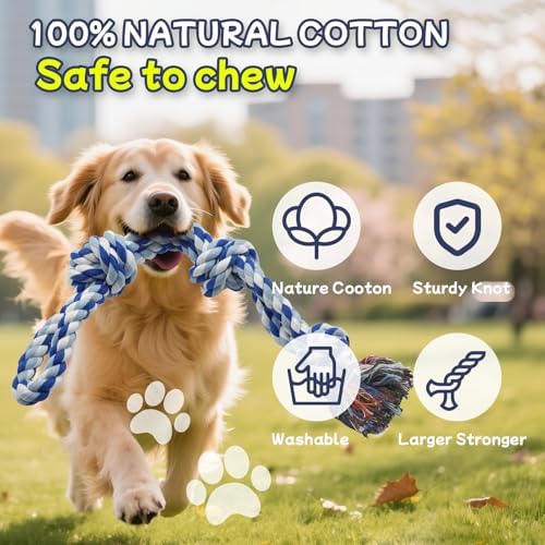 Rocfish Dog Rope Toys for Aggressive Chewers, Nearly Indestructible Tug of War - Image 3
