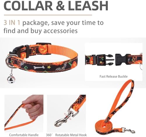 PUPTECK Halloween Dog Harness, Collar and Leash Set No Pull - Image 4