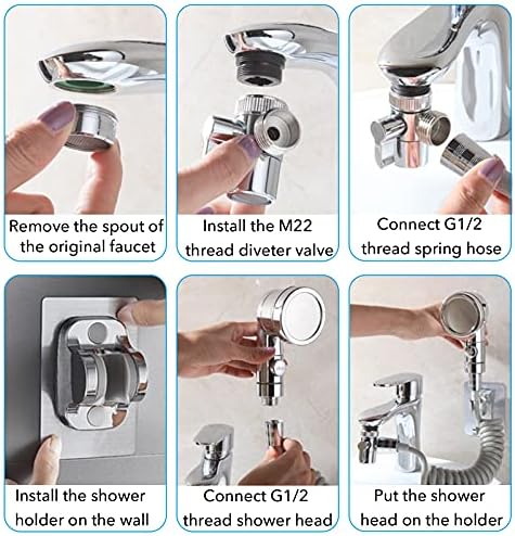 Sink Faucet Sprayer Attachment Set G1/2 Shower Head - Image 5