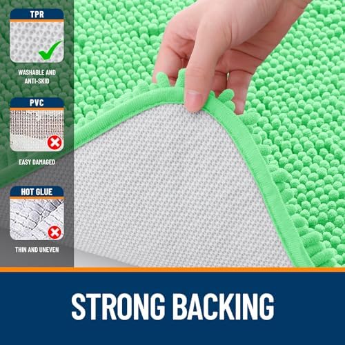 OLANLY Bathroom Runner Rugs 47x24, Extra Soft Absorbent Chenille Bath Rugs - Image 6