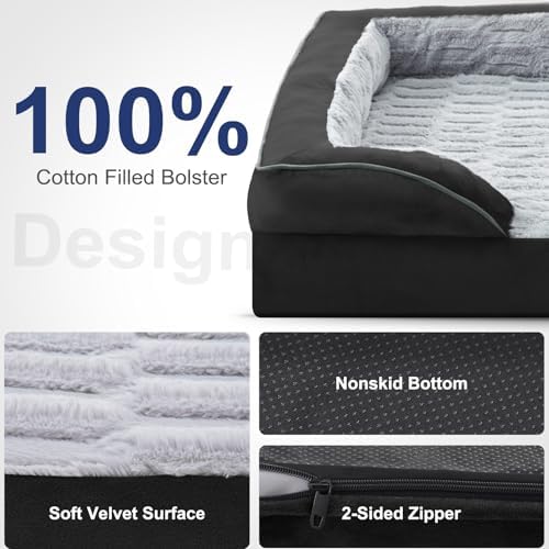 FURTIME Orthopedic Medium Dog Bed, Supportive Waterproof Pet Bed - Image 4