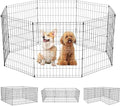 FDW Dog Pen Playpen Puppy Pet Playpen 8 Panel Indoor Outdoor Metal Portable by FDW