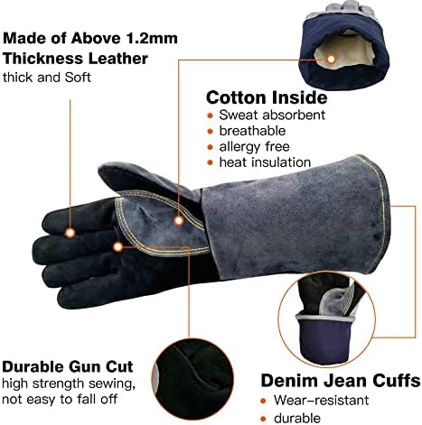 WZQH 14 In, Welding Gloves, Fireplace Glove, Fire & Heat Resistant - Image 4