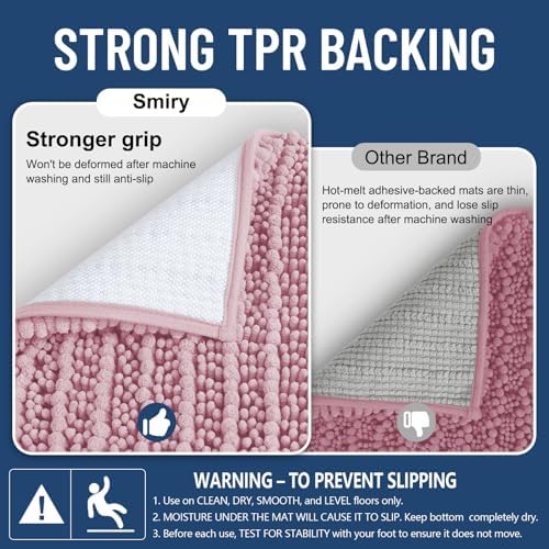 Smiry Bathroom Rugs 36X24, Extra Soft Rubber Backing Chenille Bath Mats - Image 3
