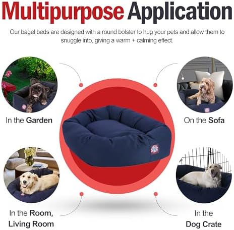 Majestic Pet 52 Inch Bagel Calming Dog Bed Washable – Cozy Soft Round Pet Bed - Image 5