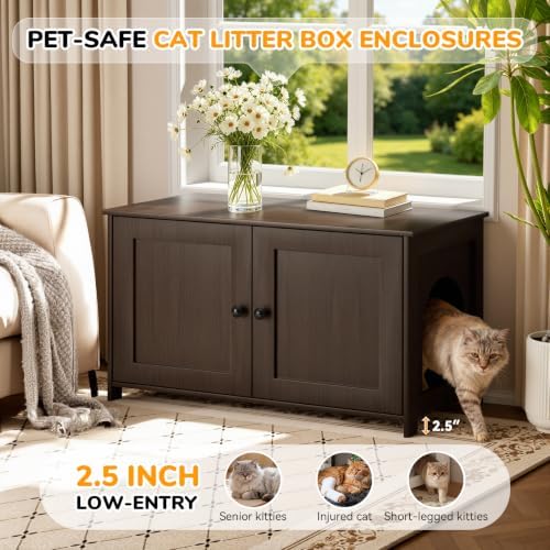 Extra Large Cat Litter Box Enclosure Furniture Dog Proof, Hidden Kitty Washroom - Image 6