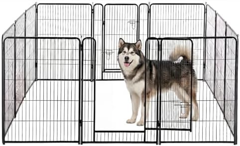 NEWBULIG Dog Playpen 12 Panels 40 Inch Indoor Outdoor Metal Dog Fence Pen by NEWBULIG