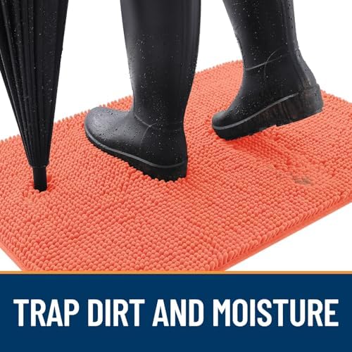 OLANLY Dog Door Mat for Muddy Paws 32x20, Super Absorbent Chenille Mud Mat - Image 2