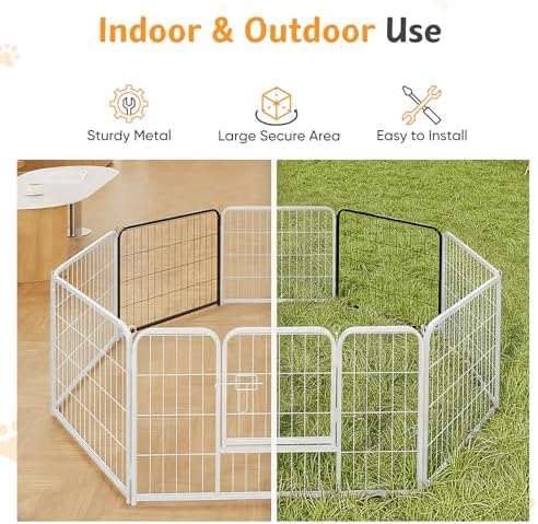 NEWBULIG Dog Playpen Indoor 32 Inch 2 Panels, Metal Outdoor Dog Fence Pen - Image 4