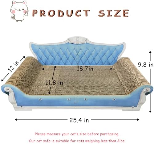 Luxury Cardboard Cat Scratcher Sofa Bed, Couch Shaped Scratching Board - Image 3