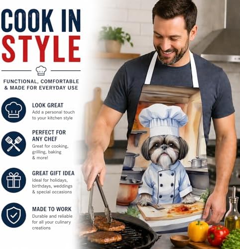 Caroline's Treasures Shih Tzu The Chef Apron Cooking Kitchen Server Baking - Image 2
