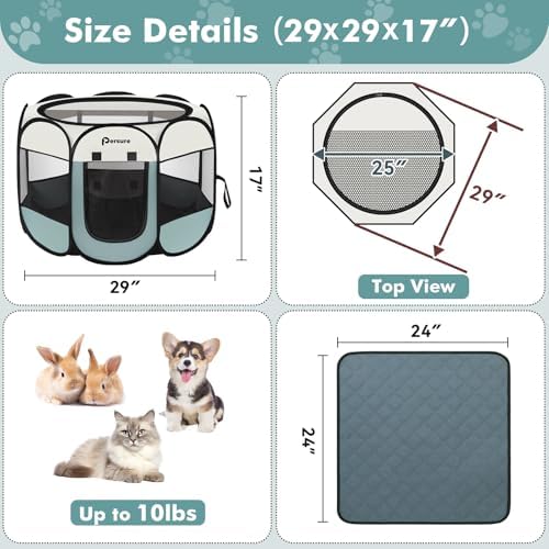 Persure Cat Dog Playpen Tent Crate Cage - Image 6
