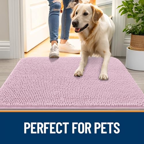 OLANLY Dog Door Mat for Muddy Paws 47x24, Super Absorbent Chenille Mud Mat - Image 6