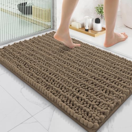 Smiry Bathroom Rugs 35X24, Extra Soft Rubber Backing Chenille Bath Mats by Smiry