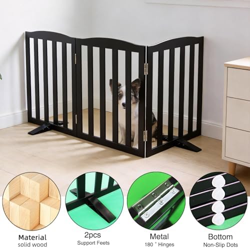 Freestanding Dog Gate Indoor, Doggie Gate Foldable Pet Gates - Image 5