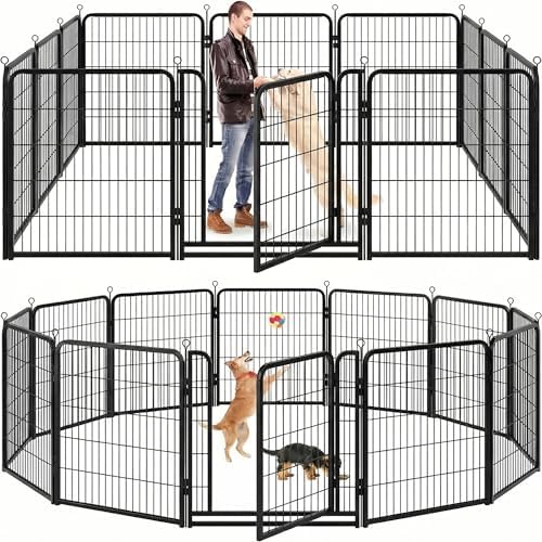Kfvigoho Dog Playpen Outdoor Extra Wide 12 Panels Heavy Duty Dog Fence 40" by Committedtobetterpetlife