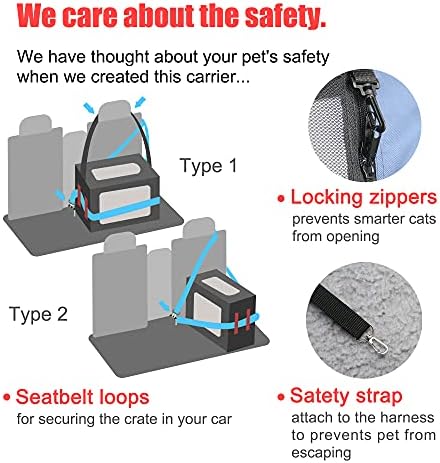 Prutapet Large Cat Carrier 24"x16.5"x16.5" Soft-Sided Portable Pet Crate - Image 3