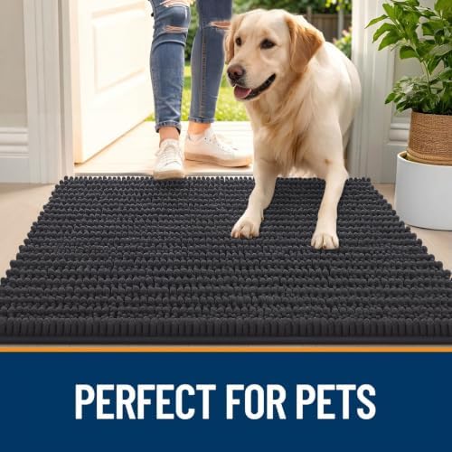 OLANLY Dog Door Mat for Muddy Paws 59x24, Ultra-Absorbent Chenille Mud Mat - Image 6