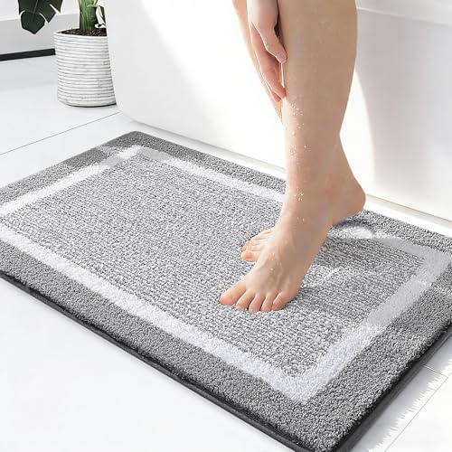 OLANLY Small Bathroom Rugs 24x16, Soft Absorbent Microfiber Bath Rugs by OLANLY