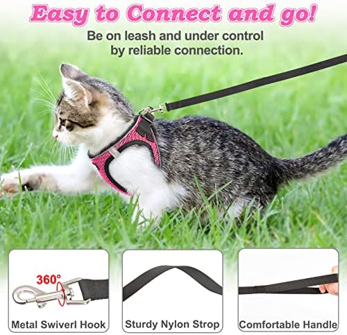 Cat Harness and Leash for Walking Escape Proof, Adjustable Kitten Vest Harness - Image 4