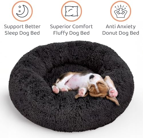 Calming Donut Dog Bed for Small Dogs, Round Dog Bed for Medium & Large Dogs - Image 3