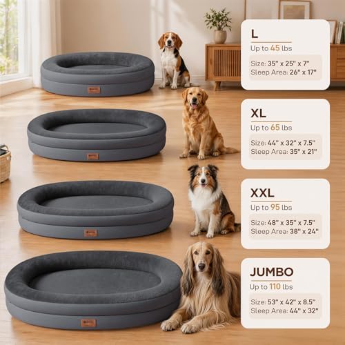 Waterproof Orthopedic Dog Bed for Medium Dogs, Dark Grey - Image 4